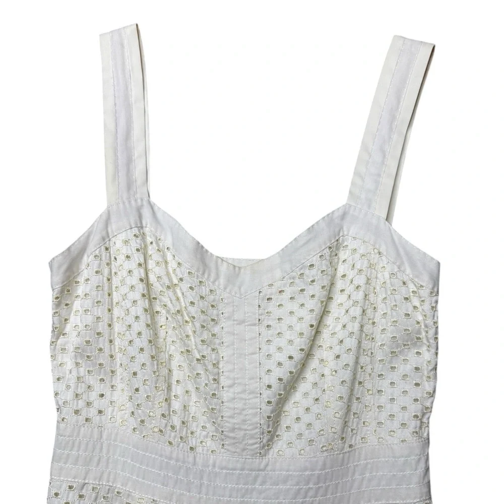 Tory Burch Berdine eyelet dress in white cotton. 2